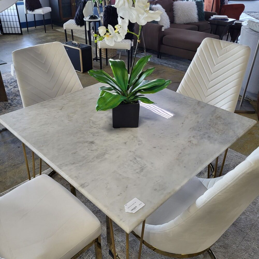 marble square top dining table