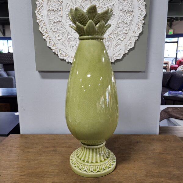 green ceramic candle holder